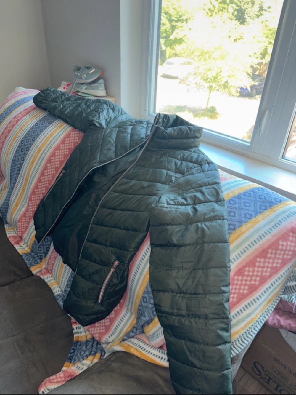 Big Chill Kids Quilted Puffer Jacket in Forest Green